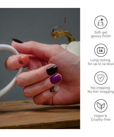 NAILOG Semi Cured Gel Nail Strips - Salon-Quality Long Lasting Nail Wraps - Dark Moon Night - 34 pcs - Buy Online on GoSupps.com