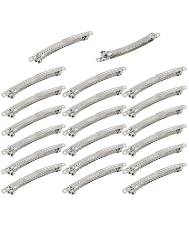 Cinaci 20 Pack 2.4 Inch / 3 Inch/ 4 Inch Blank Silver Metal DIY Craft French Barrettes Snap Hair Clips Pins for Women Girls Hair Accessories (4 Inch) - Buy Online on GoSupps.com
