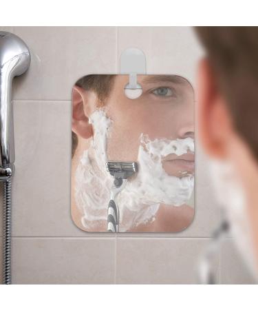 Shave Well Anti-Fog Shower Mirror - Fogless Bathroom Shaving Mirror for Men and Women | Removable Adhesive Hook | Frameless & Portable - Ideal for Travel, Camping, Gym - Unbreakable - Buy Online on GoSupps.com