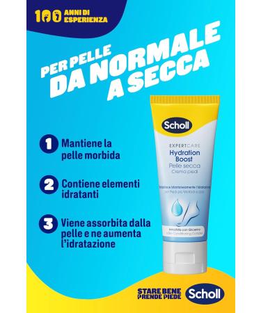  Dr. Scholl's Scholl Hydration Boost Foot Cream enriched with Urea Glycerin and Skin Conditioning Complex to deeply moisturize dry skin for softer smoother feet 75 ml - Buy Online on GoSupps.com