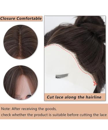 7JHH Short Straight Bob Lace Front Synthetic Wig - Shoulder Length Middle Part Highlighted Bob for Women - Daily Party & Cosplay Wear (15 Brown) - Buy Online on GoSupps.com