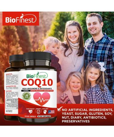 CoQ10 Coenzyme Q10 100mg Supplement - Fast Absorption Antioxidant for Heart Health & Energy - 120 Capsules - Immune Support - Buy Online on GoSupps.com