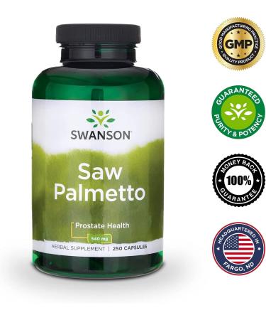 Swanson Saw Palmetto 540mg 250 Capsules - Prostate & Hair Health Supplement - Buy Online on GoSupps.com