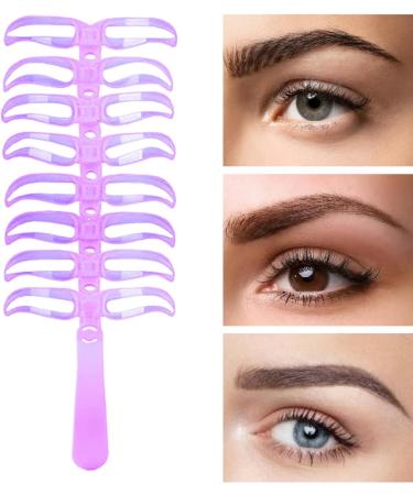 Eyebrow Stencil Set for Women 8 Styles Eyebrow Shaper Set Washable wearable eyebrow stencils for makeup travel daily use party Purple - Buy Online on GoSupps.com