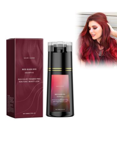 Shantou Yingji Hair Dye Shampoo natural plantbased hair color shampoo colors the hair in minutes 3in1 color wash for gray hair coverage safe longlasting and easy to apply red 200 ml red 1 ml 1er Pack