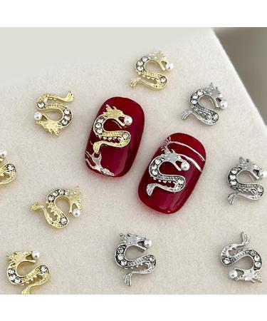 5pcs Exquisite Chinese Dragon Nail Decorations Showcase Your Individuality with Eye Catching Nail Accessories - Buy Online on GoSupps.com