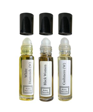 3 Pc Womens Gift Set Fragrance Oil For Women Roll On Body Oil Perfume Samples Fragrance Oil Gift For Her Perfume Oil Sampler Gift Box (Floral)