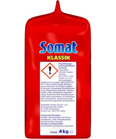 Somat Classic Powder XXL - 4 kg (1 Pack) | Premium Dishwasher Detergent for Sparkling Clean Dishes - Fast International Shipping - Buy Online on GoSupps.com