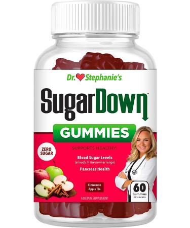 Pharmaganics Dr. Stephanie s SugarDown Gummies   Ceylon & Cassia Cinnamon Supplement - 0g Sugar 60 Count (Pack of 1)