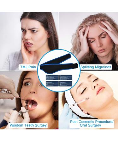Wisdom Tooth Ice Pack - Hot and Cold Therapy for TMJ and Oral Pain Relief - Reusable Face Ice Pack with Strap - Blue - Buy Online on GoSupps.com