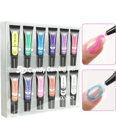 5 5D Nail Painting Gel | 12- Candy Jelly Solid Gel Set Nail Accessories | Multifunctional Soft Tubes Home Manicure Gel for Girls and Women Xiaoguozi 5 Pcs 12pcs - Buy Online on GoSupps.com