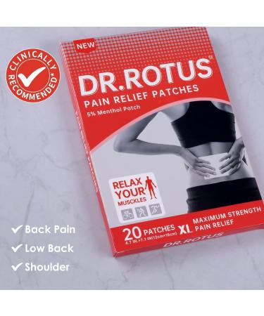 Dr. Rotus Pain Relief Patches (20 Count) - Extra Large Patch for Muscle Aches and Joint Pain - Buy Online on GoSupps.com