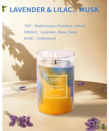 Lavender Candle | Hand-Poured Soy Wax | 60-Hour Burn Time | Aromatherapy | Beach Ocean Scent | Perfect Gifts for Women | 8oz Lavender & Lilac Musk - Buy Online on GoSupps.com