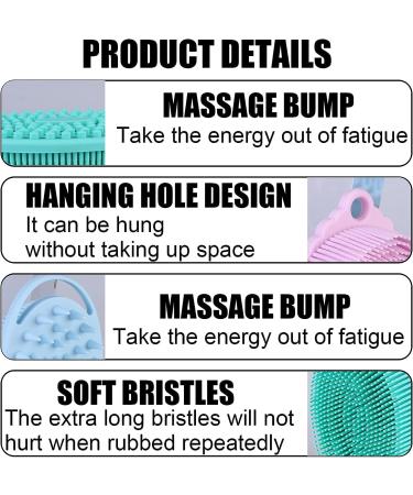 YIDM 3 Pcs Silicone Body Scrubber Shampoo Brush Set | Exfoliating & Scalp Massager | 2-in-1 Bath & Shampoo Brush for Babies, Children, Men, Women - Buy Online on GoSupps.com