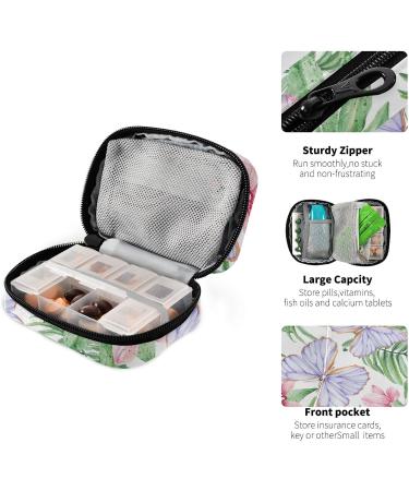 Pfrewn 7-Day Tropical Butterfly Pill Organizer | Portable Weekly Vitamin & Medicine Case with Zipper - Travel-Friendly Supplement Holder - Buy Online on GoSupps.com