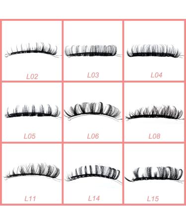 Russian D Curl Strip Lashes 15-20mm 10 Pairs Faux Mink False Eyelashes Pack | D Curl Volume Fluffy Natural Lashes | Multipack Fake Lashes for Glamorous Eyes - L08 - Buy Online on GoSupps.com