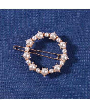 Yheakne Boho Pearl Hair Clip Gold Pearl Hairclips Vintage Square Hair Pins Decorative Bobby Pin Geometry Hair Accessories for Women and Girls Gifts (Circle) - Buy Online on GoSupps.com