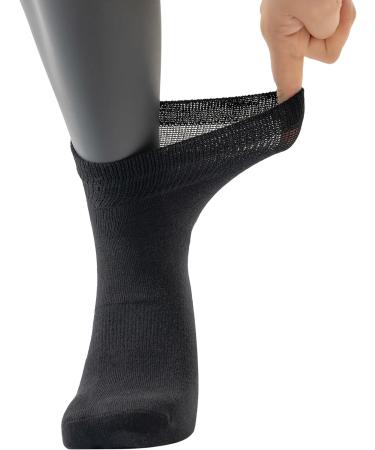 Yomandamor Men's Diabetic Socks 5-Pair Pack - Coolmax Ankle Socks with Arch Support, Size 10-13, Black - Buy Online on GoSupps.com