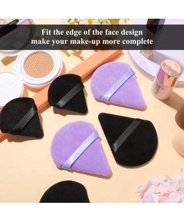 12-Piece Black Purple Powder Puff Set for Makeup Application | Soft Triangular Body Cosmetic Sponges for Foundation, Mineral & Loose Powder - Wet/Dry Makeup Tools - Buy Online on GoSupps.com