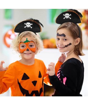 Halloween Pirate Hat Headband Skull Print Pirate Hat Halloween Pirate Cosplay Costumes for Halloween Theme Party Decoration Accessories - Buy Online on GoSupps.com