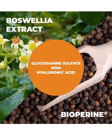 Joint Discomfort Relief: Glucosamine Sulfate with Hyaluronic Acid, Bioperine, MSM & Boswellia - Anti-Inflammatory Supplement for Back, Knees, and Hands - Buy Online on GoSupps.com
