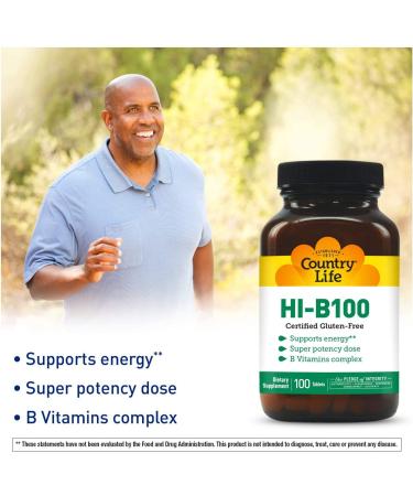 Country Life HI-B100 | High Potency B-Complex Vitamins - 100 Tablets - Buy Online on GoSupps.com