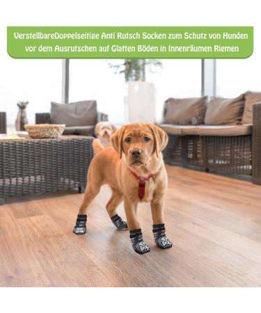 Mfsdai Anti-Slip Dog Socks - 3 Pairs with Adjustable Velcro for Small Medium & Large Dogs | Non-Slip Paw Protectors for Hardwood Floors - Buy Online on GoSupps.com