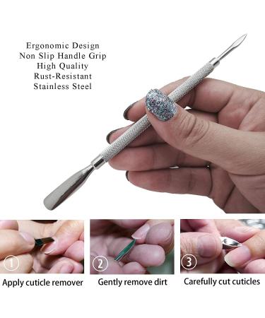 Zeepk Cuticle Pusher Set - Dual Sided Spoon Shaped Stainless Steel Manicure Pedicure Tools (4 Pc) - Buy Online on GoSupps.com