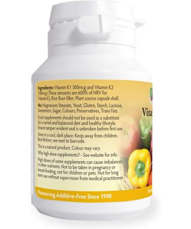 Vitamin K Complex 450g x 90 Capsules | Magnesium Stearate Free | Made in Wales | Supports Bone Health & Blood Clotting - Buy Online on GoSupps.com