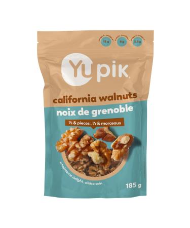 Yupik California Walnuts Halves and Pieces 185 g Gluten-Free Kosher Raw Nuts Unsalted Unroasted No Shell Healthy Snacks Source of Omegas
