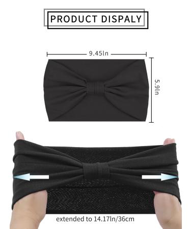 Buy PROPOG Boho Hairband Set for Women | 6 Pcs Wide Elastic Yoga Headbands - Black Hair Accessories for International Shipping - Buy Online on GoSupps.com