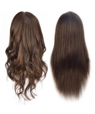 Ersiman Exercise Head with 46cm Human Hair - 100% Real Hair Training Model for Hairdressers & Beauticians | Free Screw Clamp Included - Buy Online on GoSupps.com