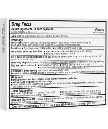 Heartland Pharma Anti-Diarrhea Medicine Loperamide Hydrochloride 2mg Softgels, Made in USA, 24 Count Pack - Buy Online on GoSupps.com