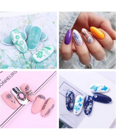 Nail Art Stamping Plates Set - Leaves, Dreamcatcher, Feather, Dandelion Image Templates - 4 Pcs - Buy Online on GoSupps.com