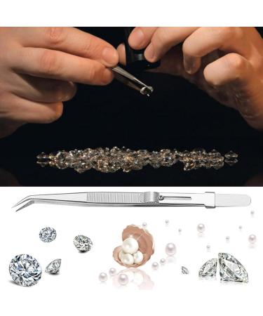 Precision Tweezer | Stainless Steel Anti-Static Tweezers with Sliding Lock Design | Straight/Curved Tweezers for Electronics Laboratory Work Jewelry-Making Craft - Buy Online on GoSupps.com