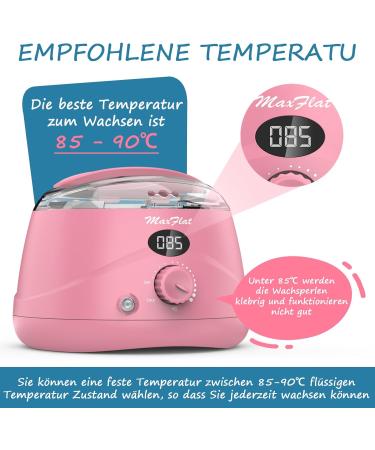 Ultimate Waxing Set: MaxFlat Digital Wax Pot Kit for Women & Men 51 Accessories 17oz Brazilian Wax for Full Body Armpit & Bikini Pink - Buy Online on GoSupps.com
