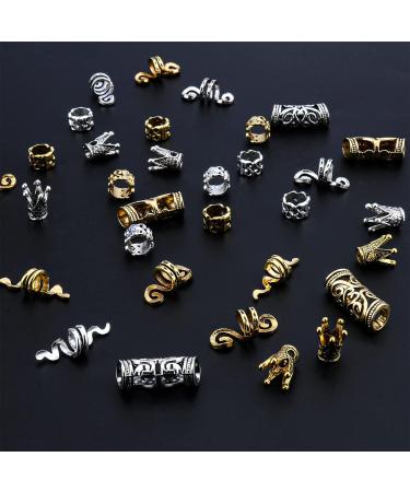 110PCS Retro Metal Dreadlock Hair Beads - Handmade DIY Hair Jewelry for Men and Women - Hip-Hop Style Dreadlock Accessories - Buy Online on GoSupps.com