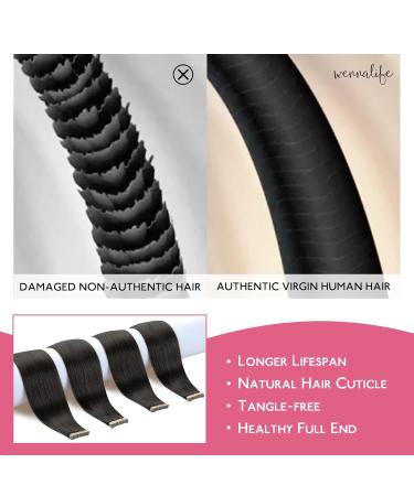 Buy Salife Tape Extensions | Real Hair Natural Black 10Pcs | 30g 60cm Invisible Hair Extensions for Women - Buy Online on GoSupps.com