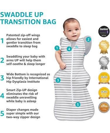 Love To Dream Swaddle Up Transition Bag - Medium, Light Pink, North Star Print - Ideal Fabric for Year-round Comfort - 13-19lbs - Buy Online on GoSupps.com