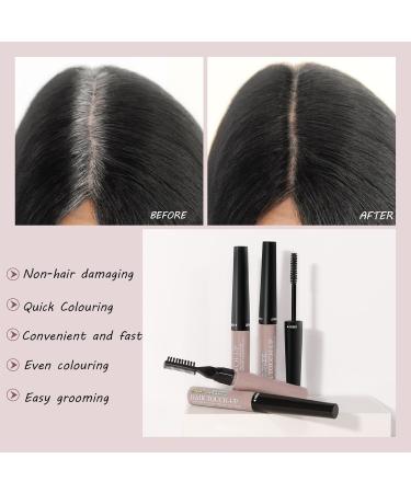 Root Touch-Up Stick Semi-Permanent Hair Dye Temporary Brush Colour Waterproof Long Lasting Grey Hair Coverage Beard Colouring Hair Dye For Women Mascara Root Coverage-Type 3 Brush(Deep Brown01) 01dark brown - Buy Online on GoSupps.com