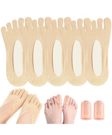 Orthoes Bunion Relief Socks Women Orthopedic Toe Compression Sock Projoint Antibunions Health Sock Anti Bunion Socks Ortho Socks with Toes for Bunions (5 Pairs Skin colour) 5 Pairs Skin colour