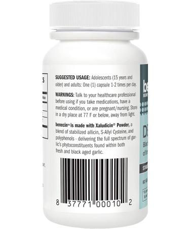 Benecin 1500mcg Stabilized Allicin Capsules | Enhanced with SAC & Polyphenols from Black Garlic | Immune & Heart Support | 60 Vegetarian Capsules - Buy Online on GoSupps.com