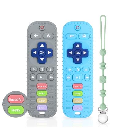 Bathing toy for 3 months baby silicone remote -controlled bite toys toothing toys for babies remote control bite rings made of silicone with soothes baby gums (gray & purple)