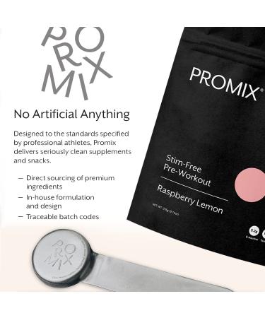 Promix Stim-Free Pre-Workout Powder Raspberry Lemon 30 Servings - Boost Focus & Energy with Vitamin B12, Taurine, Beta-Alanine, and L-Tyrosine - Gluten, Dairy, and Caffeine-Free - Buy Online on GoSupps.com