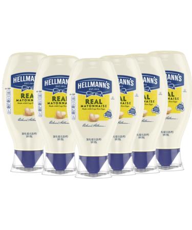 Hellmann's Real Mayonnaise For a Rich Creamy Condiment Real Mayo Squeeze Bottle Gluten Free Made With 100% Cage-Free Eggs 20 oz Pack of 6 Mayonnaise 20 Fl Oz (Pack of 6)