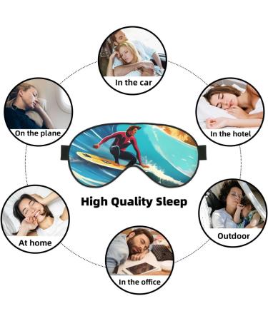 Hawaiian Surfer Wavy Print Sleep Eye Mask Soft Eyeshade for Travel & Naps | Perfect for Men & Women - Buy Online on GoSupps.com