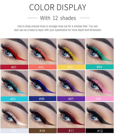 Matte Liquid Eyeliner Probuk 12 Colors Neon Liquid Eyeliner Waterproof Eyeliner Waterproof Matte Color Eyeliner Long Lasting Waterproof Smudge-Proof Highly Pigmented for Wedding and Party 12# - Buy Online on GoSupps.com