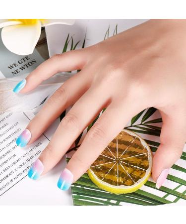 24 Pcs Rainbow Gradient Children False Nails - Pre-glue Press on Fake Nails Tips for Ages 6+ - Buy Online on GoSupps.com