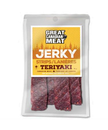 Box of Teriyaki Beef Jerky Strips 6 x 100g Bag Bundle by Great Canadian Meat Meat Snacks Bulk Beef Jerky Box for Carnivores. Perfect for Snacking Gluten Free High in Protein Low in Fat Paleo