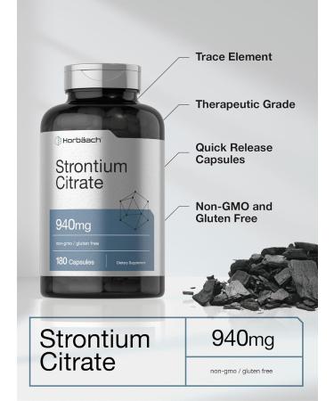 Horb ach Strontium Citrate 940 mg | 180 Capsules | Non-GMO & Gluten Free Supplement - Buy Online on GoSupps.com